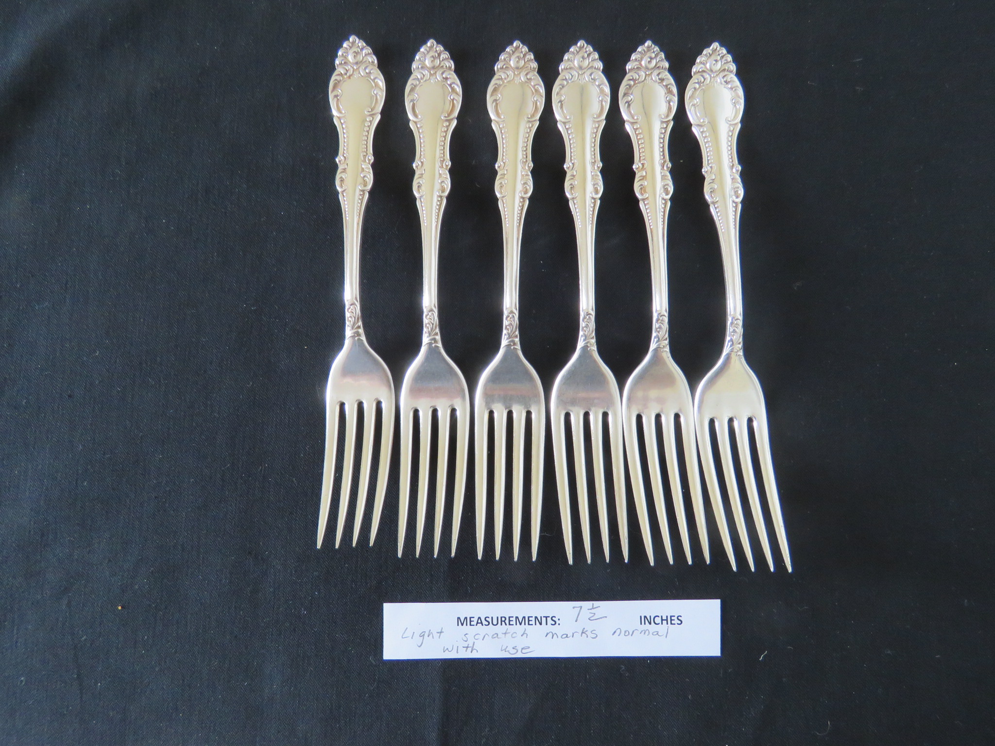 Antique Silverplate Wm A. Rogers Carlton Dinner Forks Set of 6 (SIL-381)
