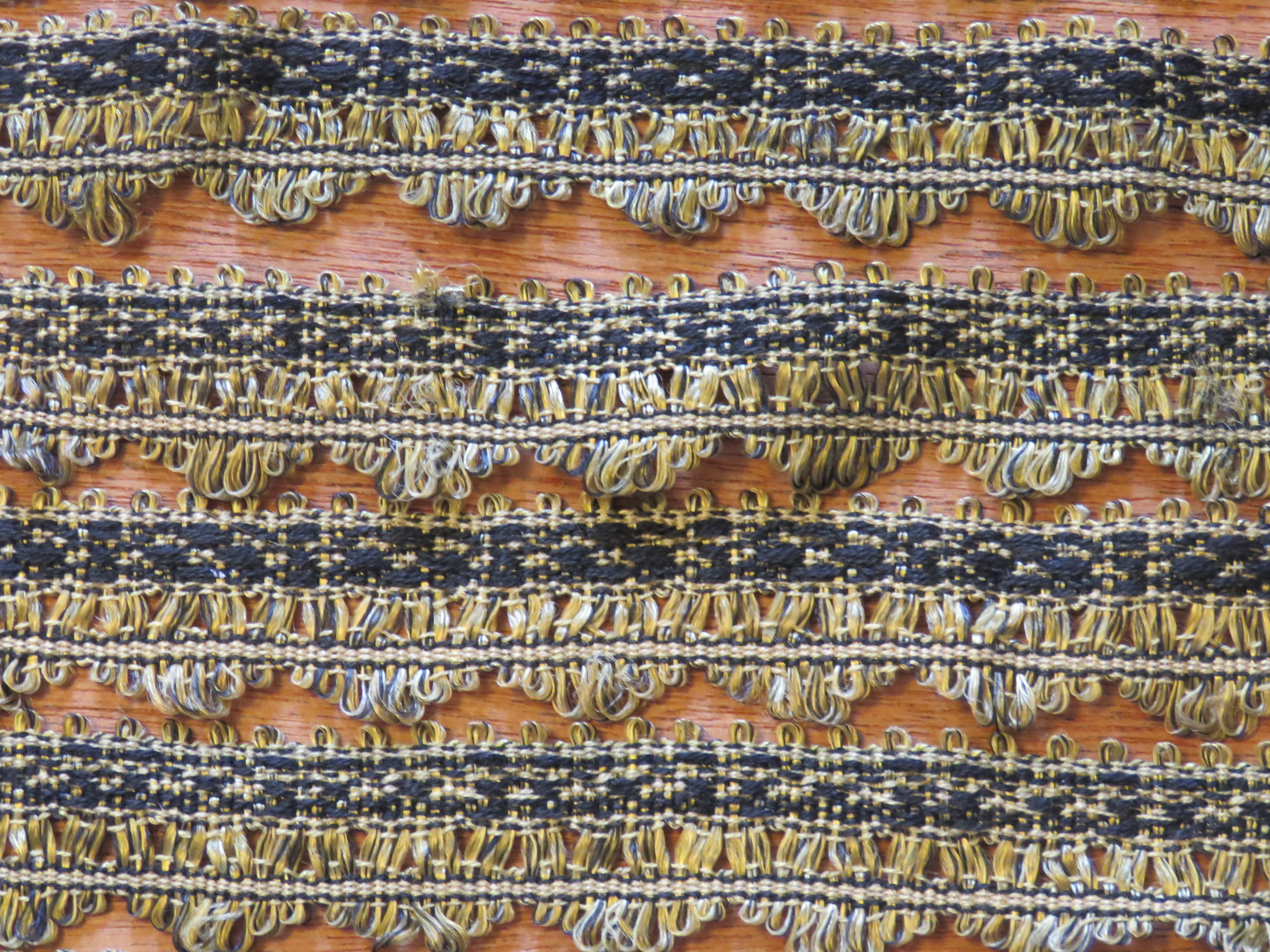 Unused Vintage Black Trim Fan 3 yards x 7/8 Passementerie Lampshade Cushion Doll (LAC-139)