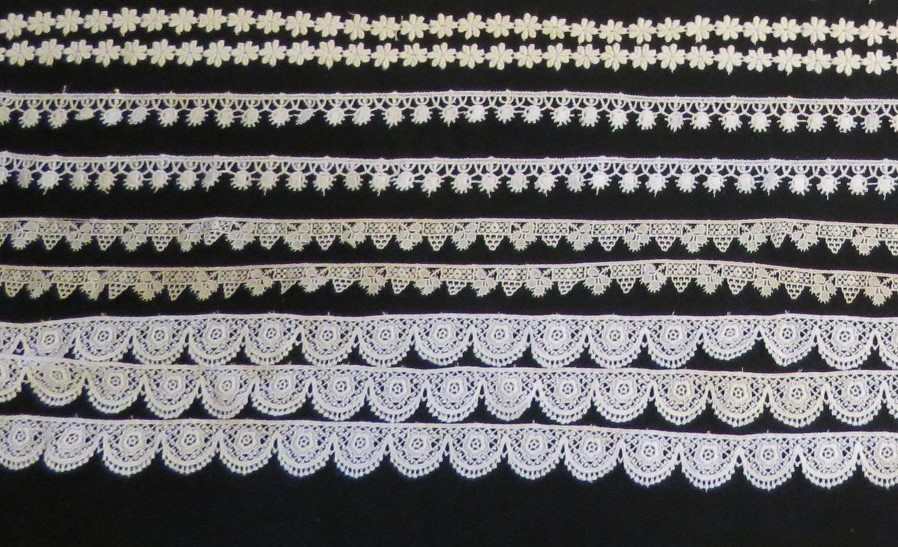 Unused Vintage Lace Trims Lot Unused 18 YARDS Cotton Dolls Crafts Sewing White Cream (LAC-332)