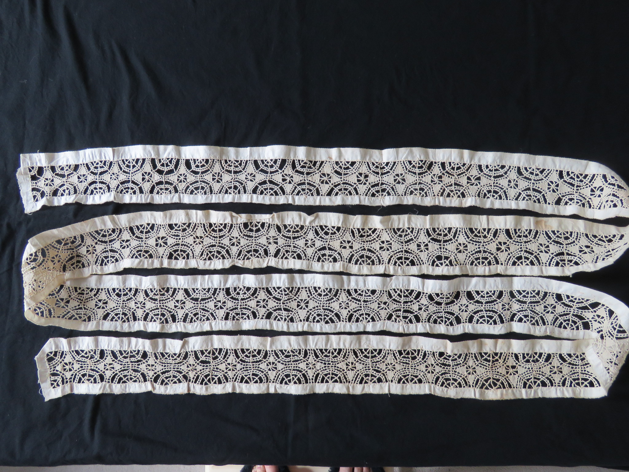 Used Antique Lace Trim Edging 3 yards plus Handmade Italian Reticella  (LAC-4)