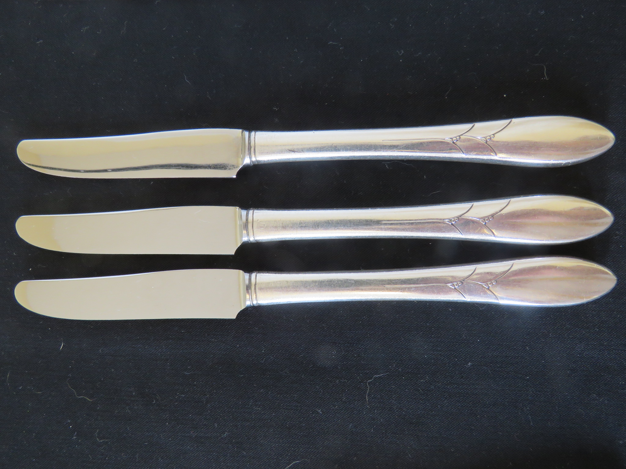 Vintage Silverplate Lady HAMILTON Grille Knife Set of 3 Knives Community 1932 (SIL-383)