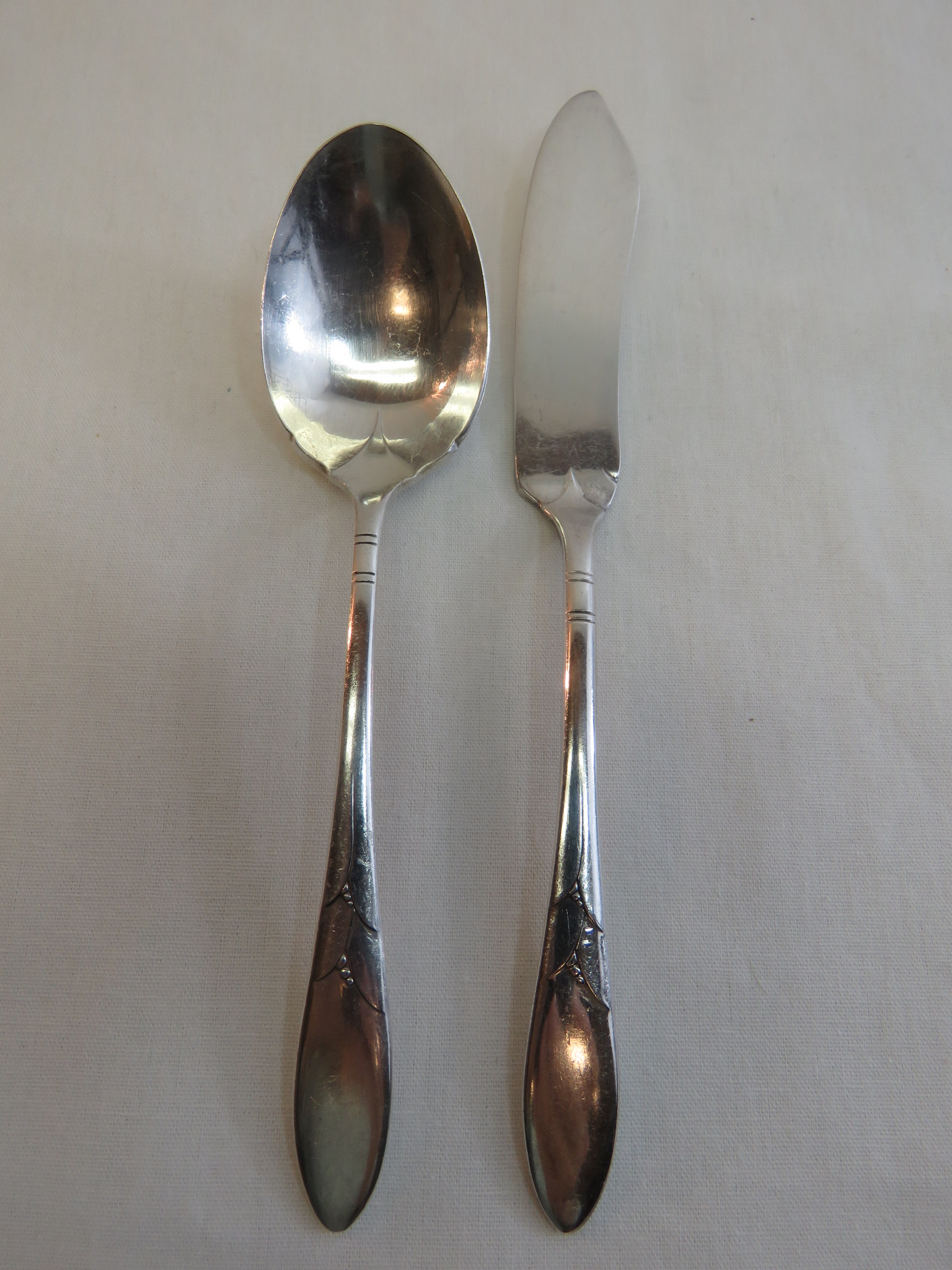 Vintage Silverplate Spoon Sugar Butter Knife Lady Hamilton Community 2 pc Set (SIL-407)