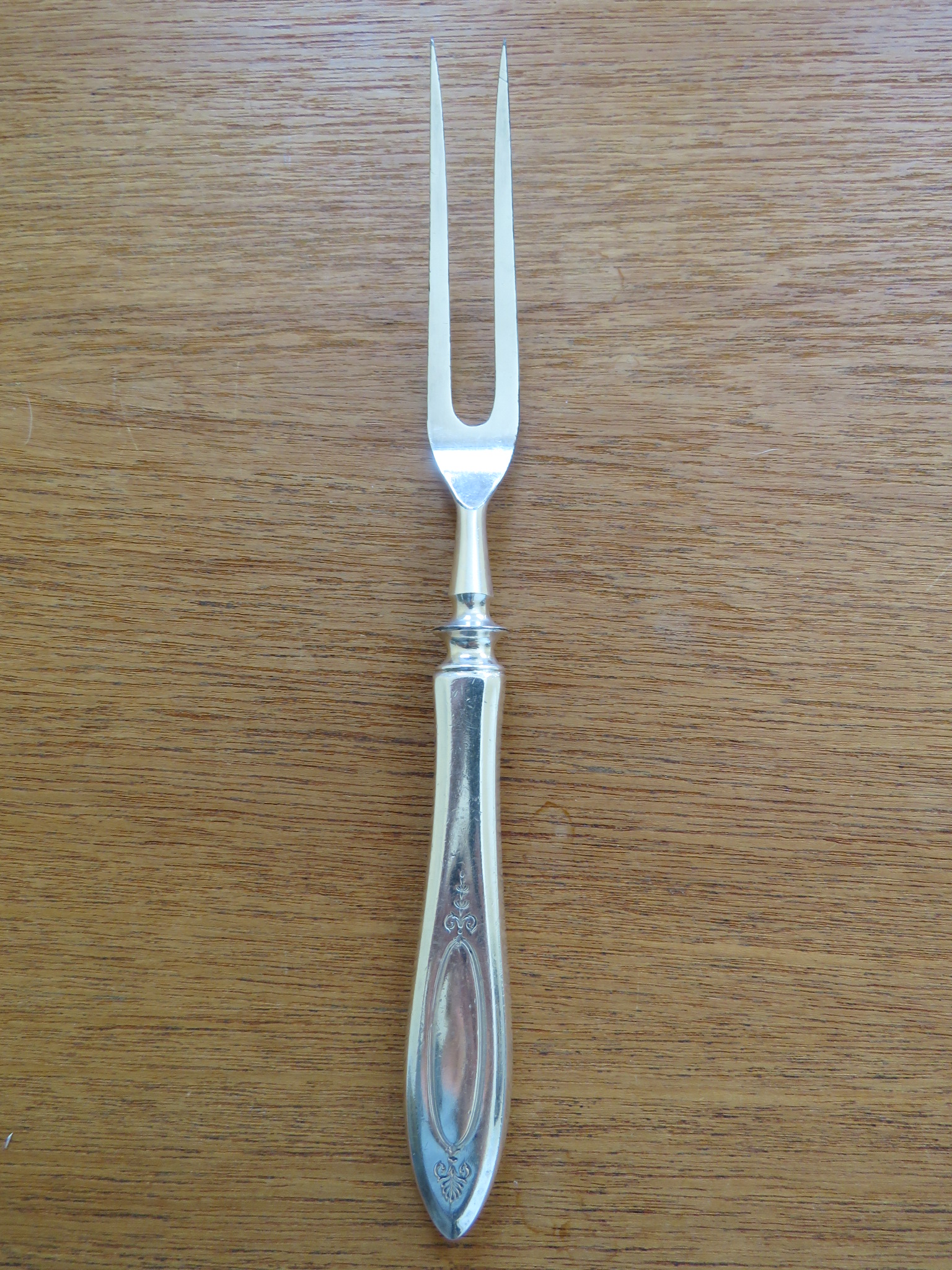 Antique Silverplate ADAM Carving Fork  (SIL-418)
